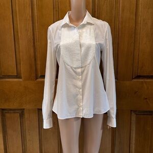 Prada White Shirt with Textured Detail